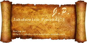 Jakobovics Paszkál névjegykártya