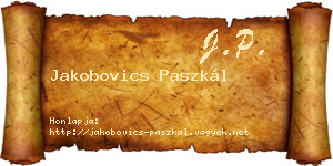 Jakobovics Paszkál névjegykártya