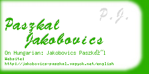 paszkal jakobovics business card
